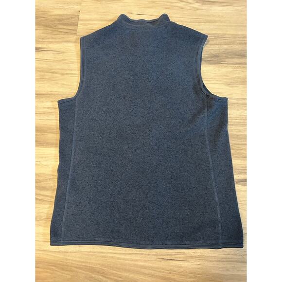 Men’s Medium Smith’s Workwear Knit Vest Slate Blue Full Zip Fleece - Picture 4 of 4